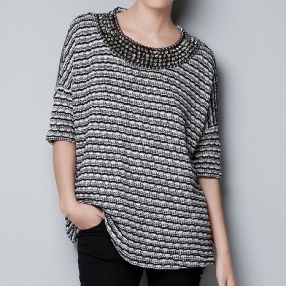 Zara | Sweaters | Zara Studded Spiked 